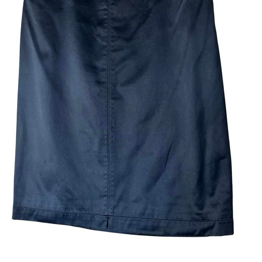 Chado Ralph Rucci‎ Skirt Size 8 Vintage Navy Straight Pencil Y2K 90s Made in USA